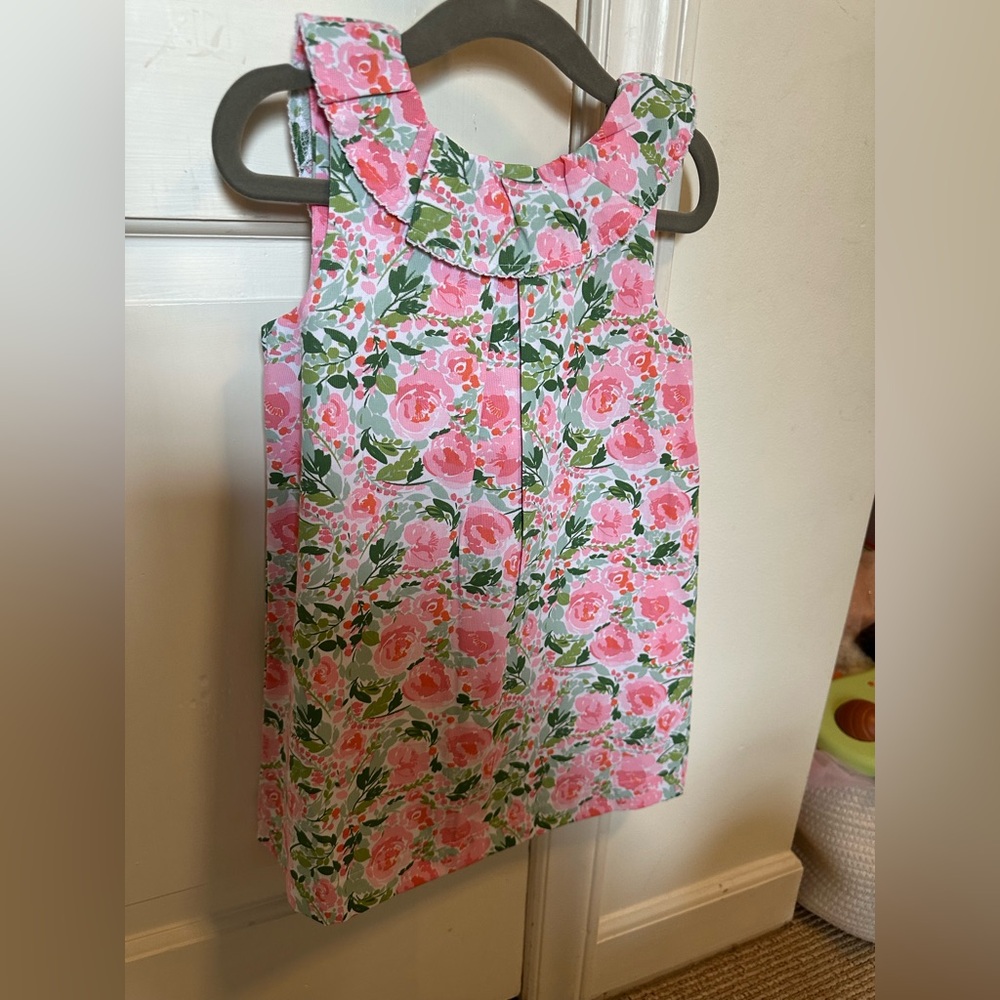 Mud Pie Girl’s Pink and Green Floral Dress, 24M, New with tag